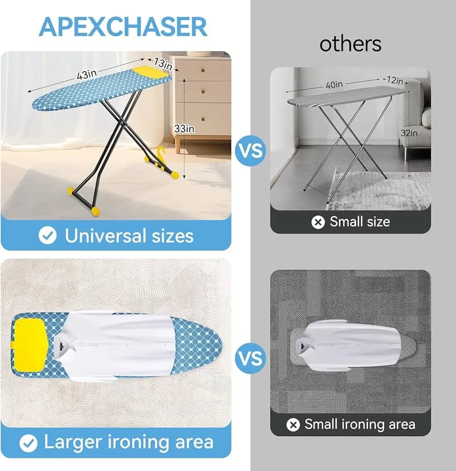 TABLE À REPASSER PLIABLE RÉGLABLE À HAUTEUR  4