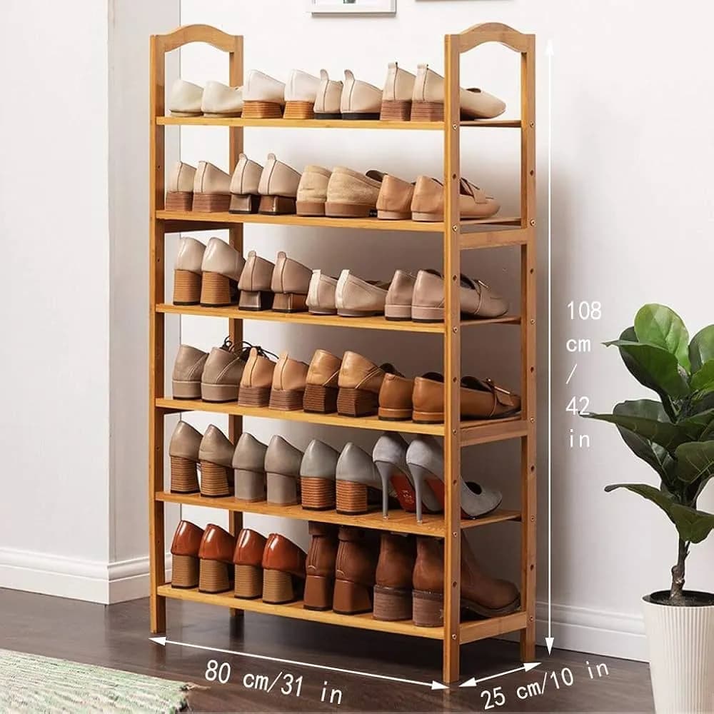 ÉTAGÈRE MEUBLE POUR CHAUSSURES EN BAMBOU 