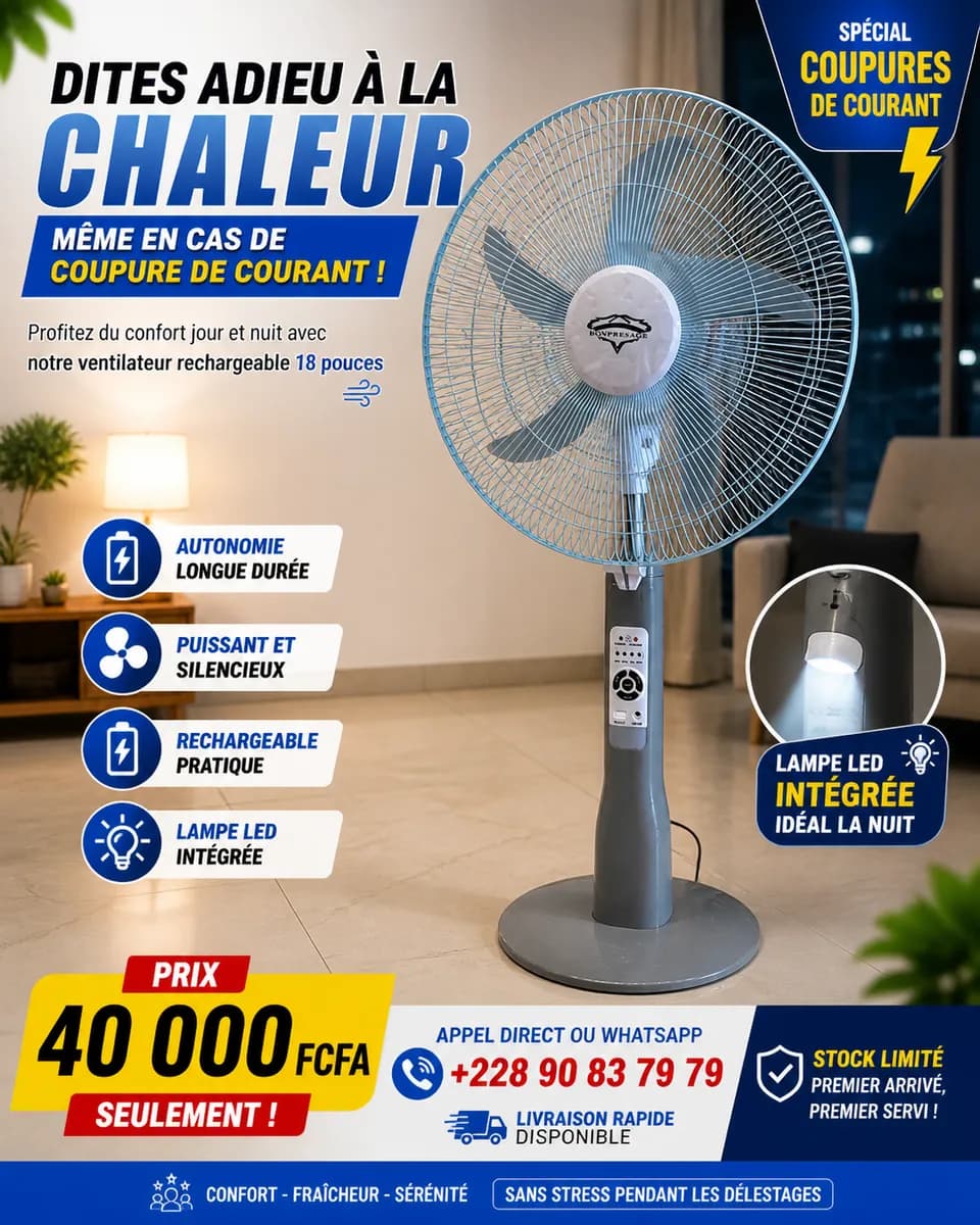 Ventilateur rechargeable ORIGINAL 