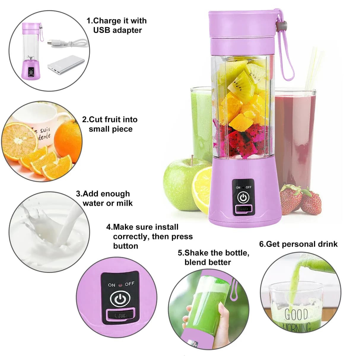Blender portable pour smoothies et milkshakes 3